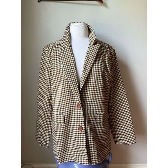 Polagram Plaid Blazer, L. Perfect layering Piece for Fall! Prep, Office Siren, s - Picture 8 of 16